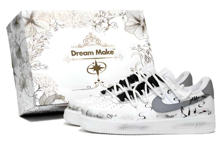 Nike Nike Air Force 1 Night Crane Patrol Abrasion Resistant Abrasion Resistant Low top Skateboard Shoes Unisex White Gray
