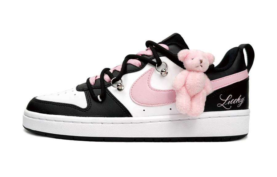Nike Nike Court Borough Low Slip Resistant Lightweight Non slip Lightweight Low top Skateboard Shoes GS Black Pink