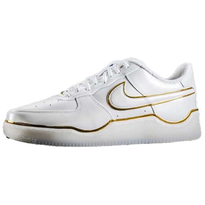 Nike LeBron x Nike Air Force 1 Abrasion Resistant Low top Skateboard Shoes Unisex White Gold