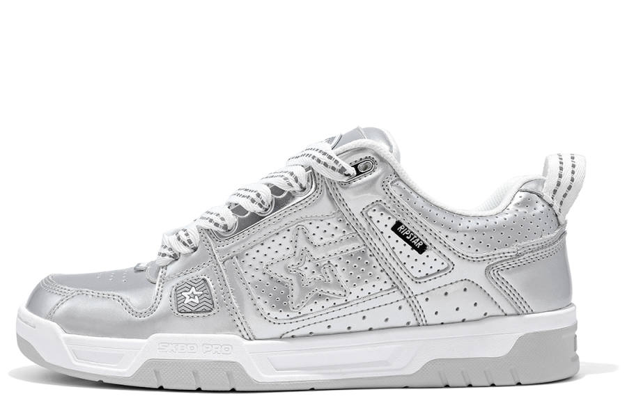 RIPSTAR SKBD Pro Puffy Shoes Low top Skateboard Shoes Unisex Xingji Silver