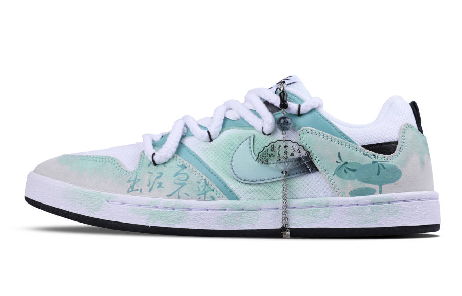 Nike Nike SB Alleyoop Low top Skateboard Shoes Men's White Cyan