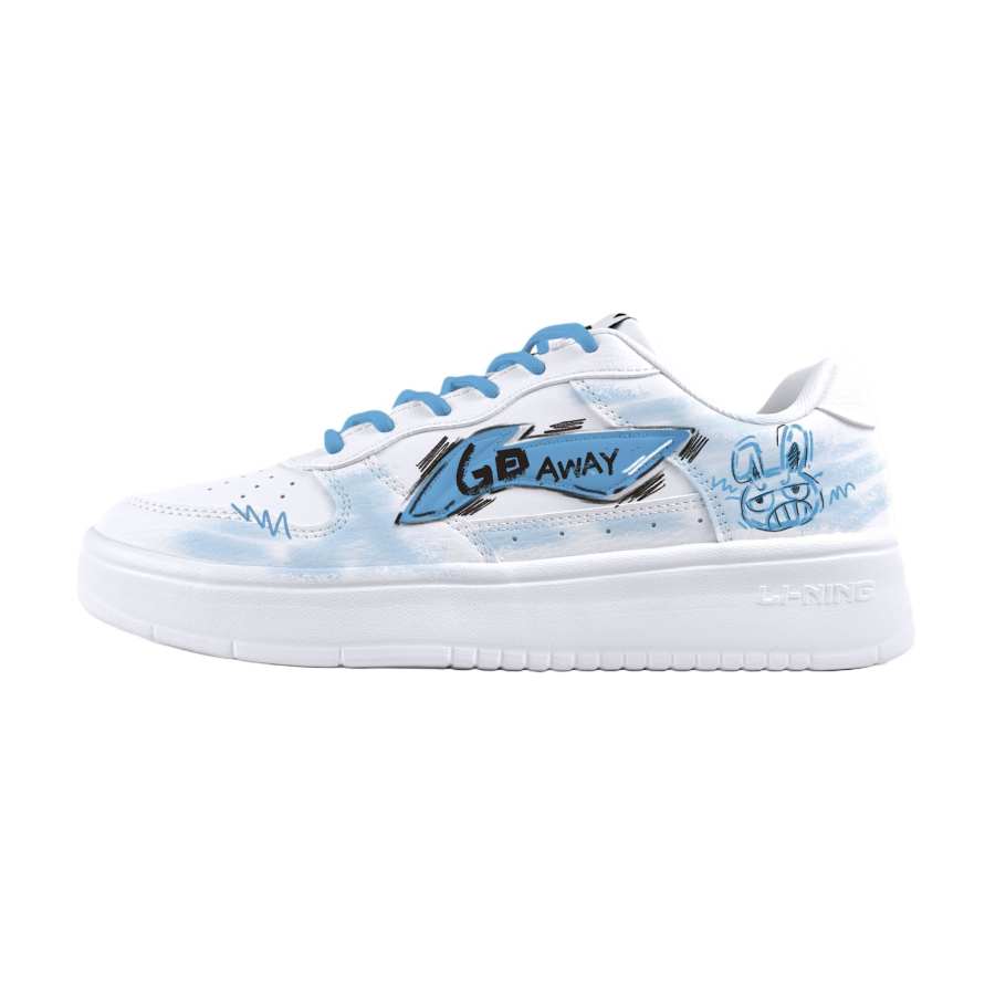 Li-Ning Li Ning Floating Boat Slip Resistant, Abrasion Resistant, Breathable Low top Skateboard Shoes Unisex White