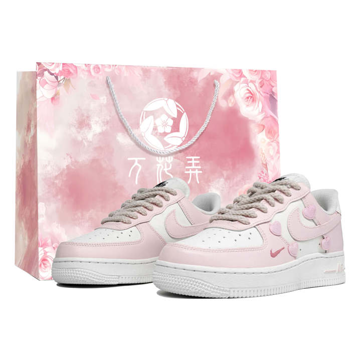Nike Nike Air Force 1 '07 ESS TRK3 Wan Hua Nong, Heart Fluttering, Shopping Bag Slip Resistant Low top Skateboard Shoes