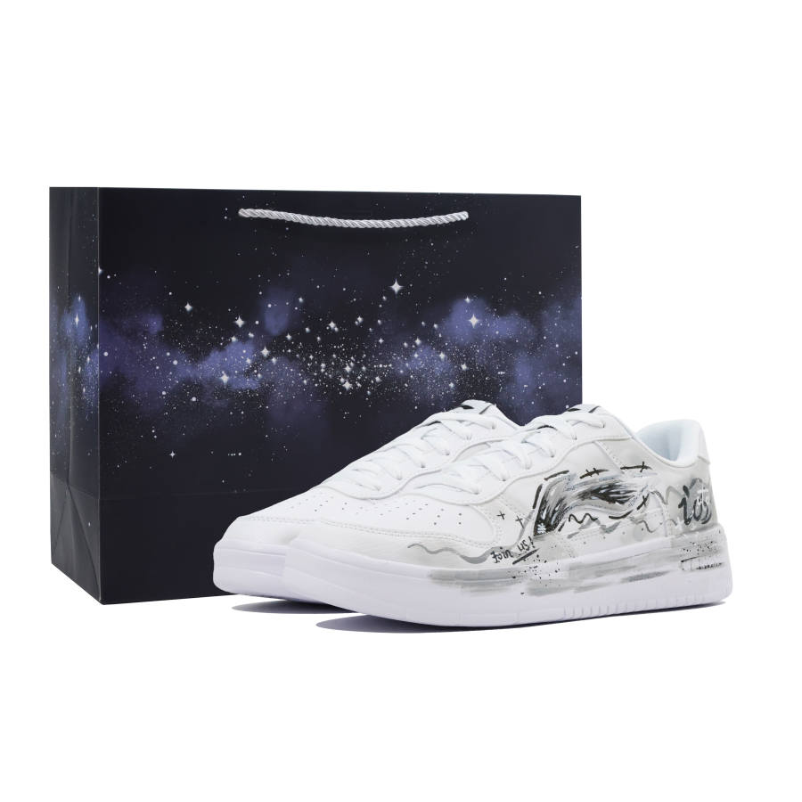 Li-Ning Li Ning Floating Boat Gray Wing Synthetic Leather Lightweight And Breathable Lightweight Breathable Low top