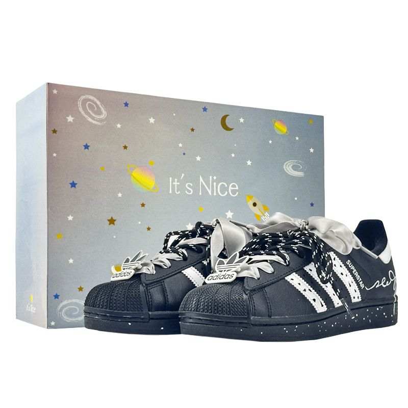 Adidas Originals SUPERSTAR Shell Icing Abrasion Resistant Low top Skateboard Shoes Women's Black White