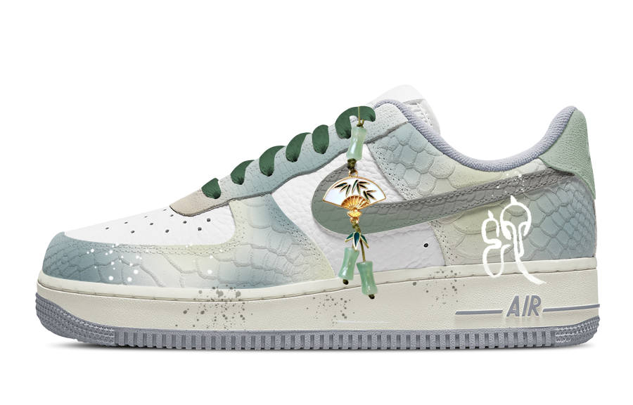 Nike Nike Air Force 1 Cherish The Connection Slip Resistant Abrasion Resistant Low top Skateboard Shoes Women's Green White
