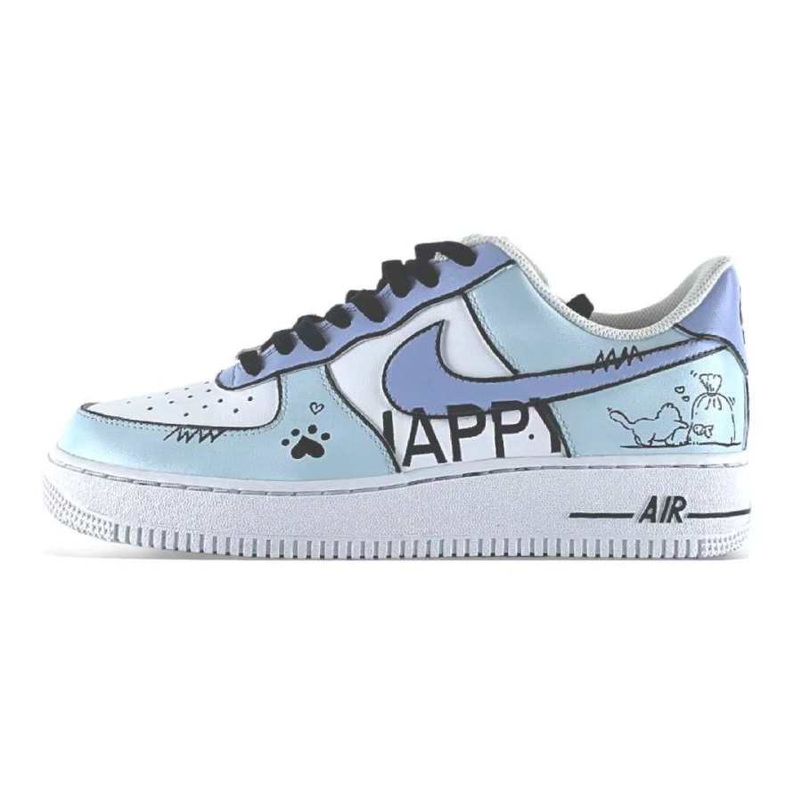 Nike Nike Air Force 1 HAPPY Paw Print Abrasion Resistant Abrasion Resistant Low top Skateboard Shoes Men's