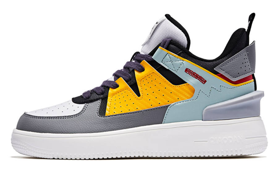 QIAODAN Low top Skateboard Shoes Men's Gray White