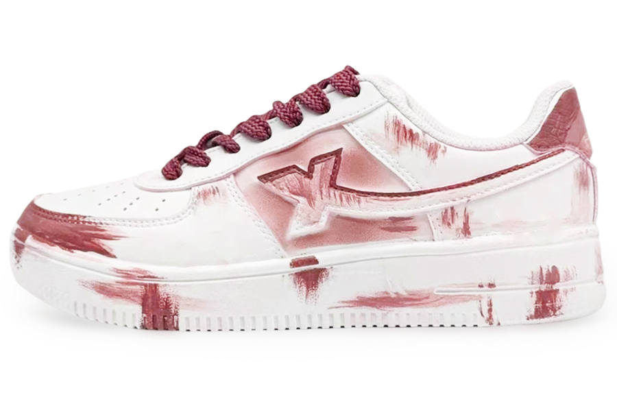 XTEP Air Force 1 Synthetic Leather Slip Resistant Abrasion Resistant Low top Skateboard Shoes Men's White