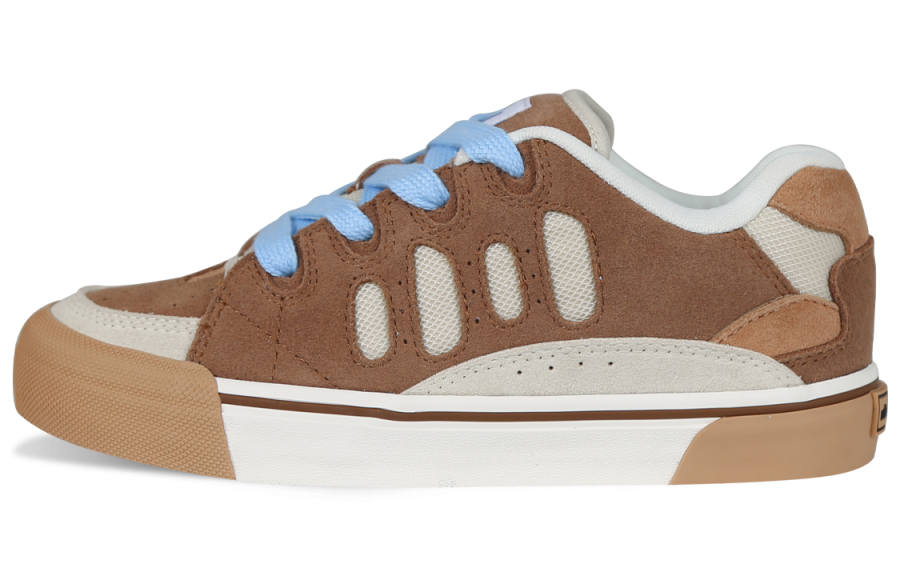 Ollieskate Slip Resistant Low top Skateboard Shoes Unisex Brown Beige