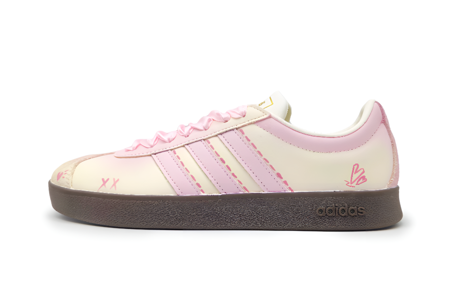 Adidas Adidas Vl Court Classic Butter Bubbles Abrasion Resistant Low top Skateboard Shoes Women's Pink