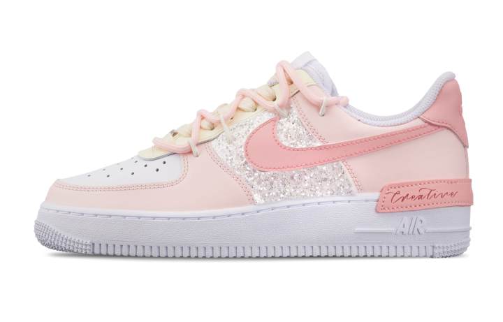 Nike Nike Air Force 1 Peach Girlish Low top Skateboard Shoes Women's White Pink