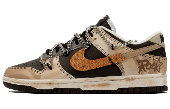 Nike Nike Dunk Desert Star Slip Resistant Abrasion Resistant Low top Skateboard Shoes Unisex Dark Brown