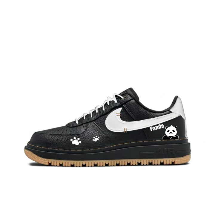 Nike Nike Air Force 1 Black Edge Knight Leather Abrasion Resistant Low top Skateboard Shoes Men's Black