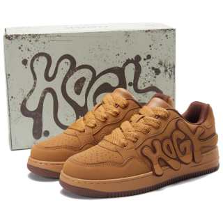 HOGK Slip Resistant, Abrasion Resistant, Height Increasing Skateboard Shoes Unisex Caramel