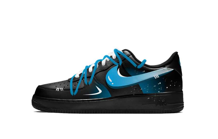 Nike Nike Air Force 1 Feng Lin Cushioning, Wear Resistant Low top Skateboard Shoes Unisex Blue Black