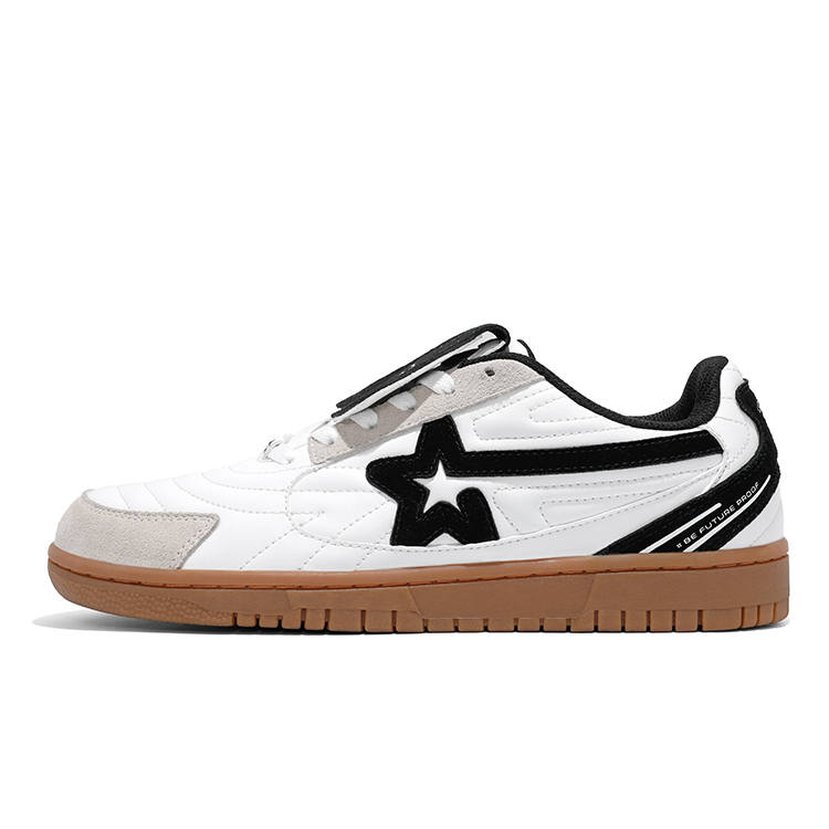 RIPSTAR Abrasion Resistant Low top Skateboard Shoes Unisex Black White