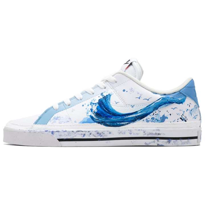 Nike Nike Court Legacy Low top Skateboard Shoes Men's White Blue