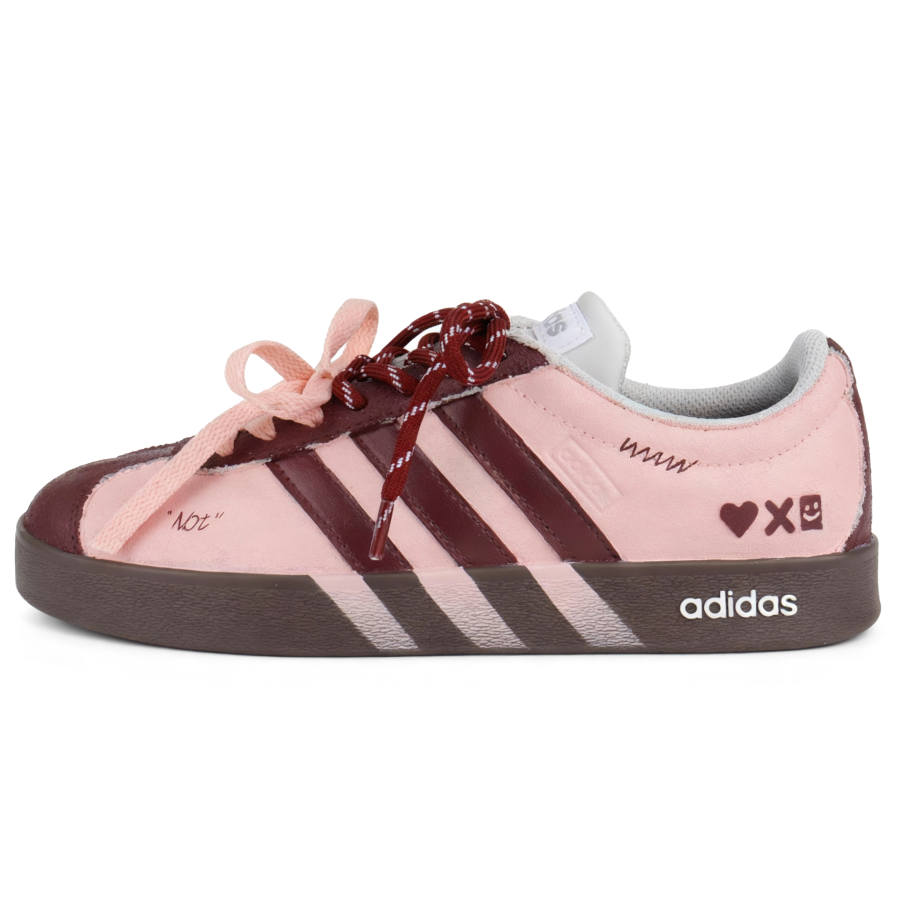 Adidas Adidas VL COURT 2.0 Abrasion Resistant Low top Skateboard Shoes Unisex Pink