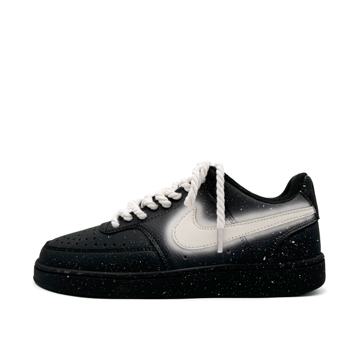 Nike Nike Court Vision Abrasion Resistant Abrasion Resistant Low top Skateboard Shoes Unisex Black Beige White
