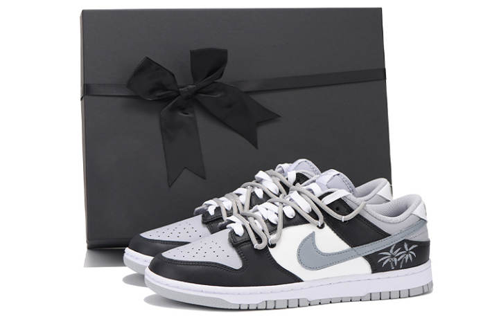 Nike Nike Dunk Retro Skateboard Shoes Men's Black Gray Special Gift Box