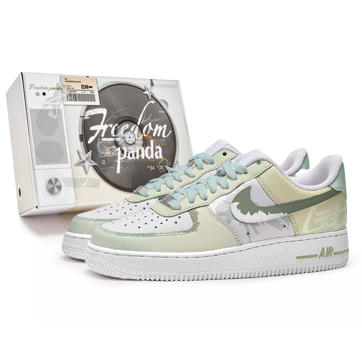 Nike Nike Air Force 1 Freedom Panda, Box, Light Green Dream Slip Resistant Abrasion Resistant