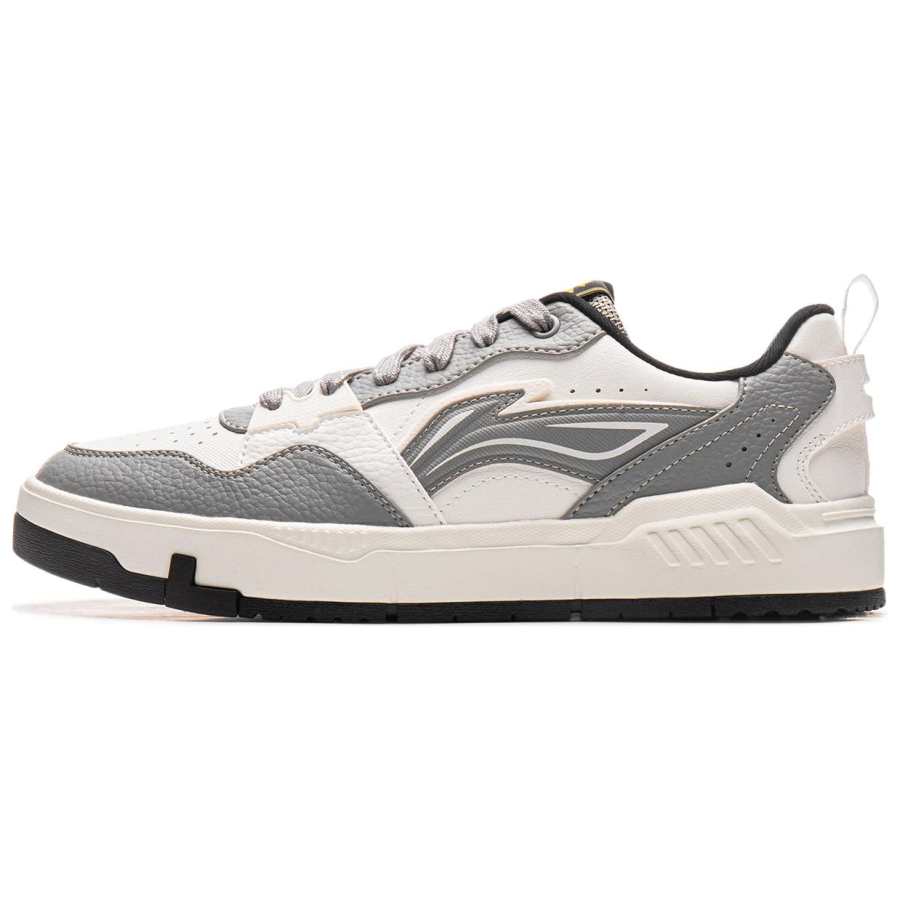 Li-Ning Li Ning Original Era Synthetic Leather Low top Skateboard Shoes Men's White Gray