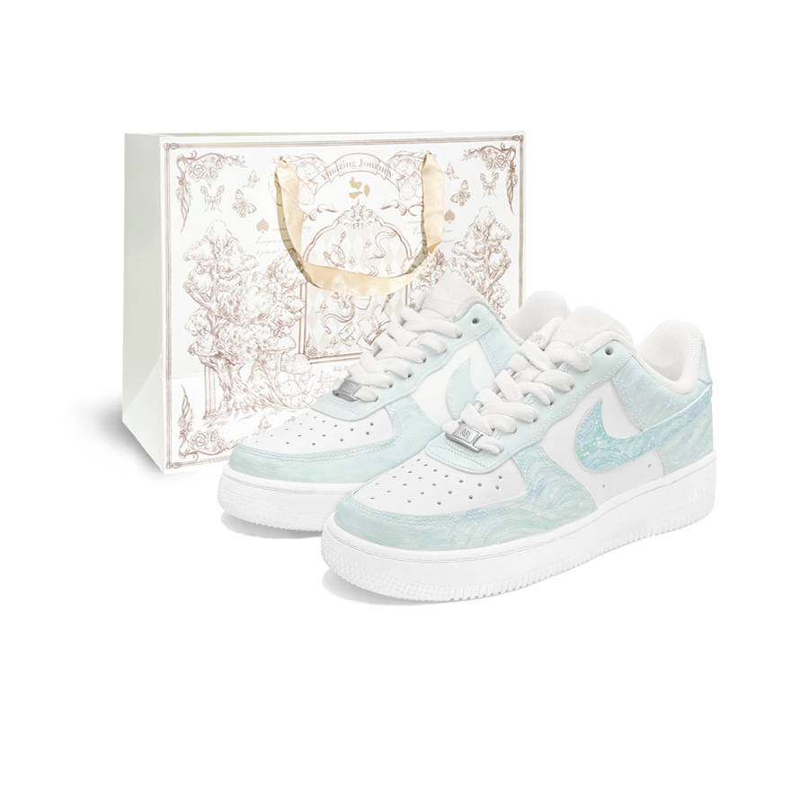 Nike Nike Air Force 1 Shopping Bag, Iceberg Mint, First Culture Abrasion Resistant Balance Low top Skateboard Shoes Unisex