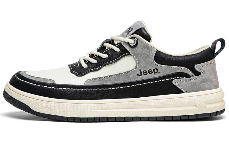Jeep Lightweight Abrasion Resistant Low top Skateboard Shoes Men's Black Gray