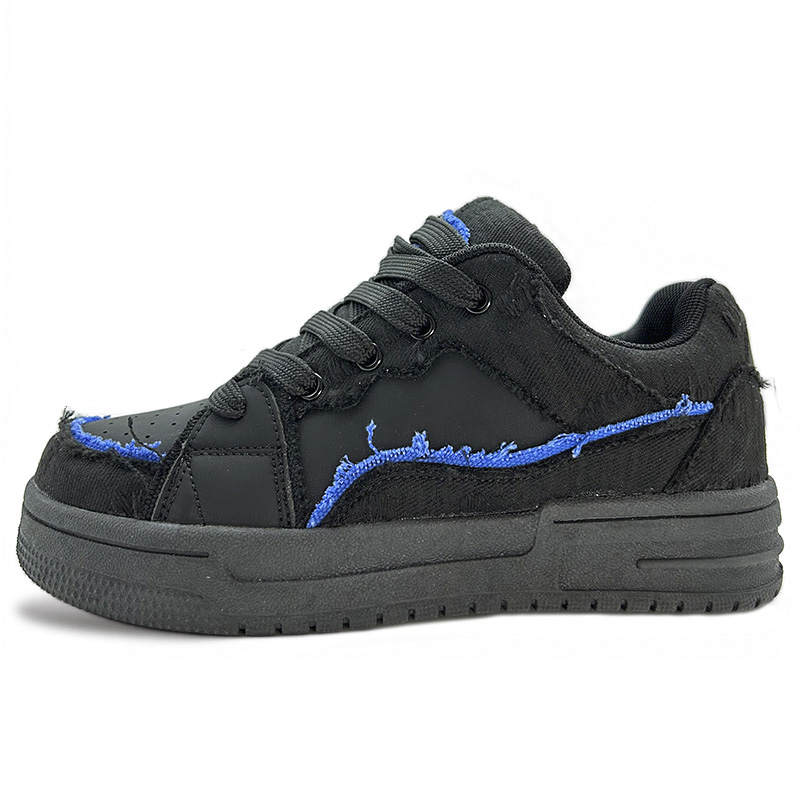 ITGI Slip Resistant Abrasion Resistant Low top Skateboard Shoes Unisex Black Blue