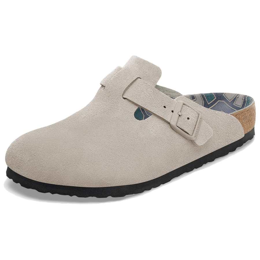 Birkenstock Boston Birkenstock Shoes Unisex Lime Gray Narrow