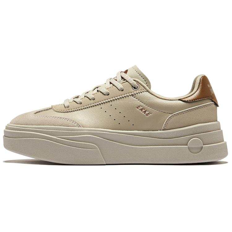 Erke Skateboard Shoes Women's Low Top Light Linen/Ironman Gray