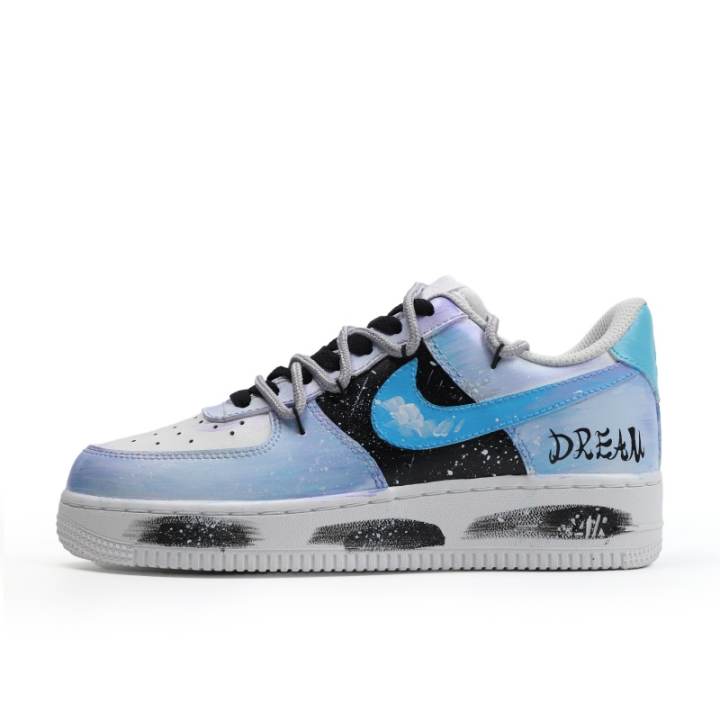Nike Nike Air Force 1 Sky And Dream Shadow Patent Leather Low top Skateboard Shoes Unisex Blue