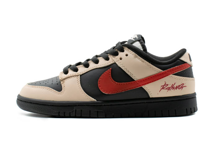 Nike Nike Dunk Splitting Leather Abrasion Resistant Low top Skateboard Shoes Unisex Beige Red Black