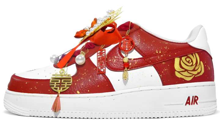 Nike Nike Air Force 1 New Chinese Style , Low top Skateboard Shoes Unisex Red White