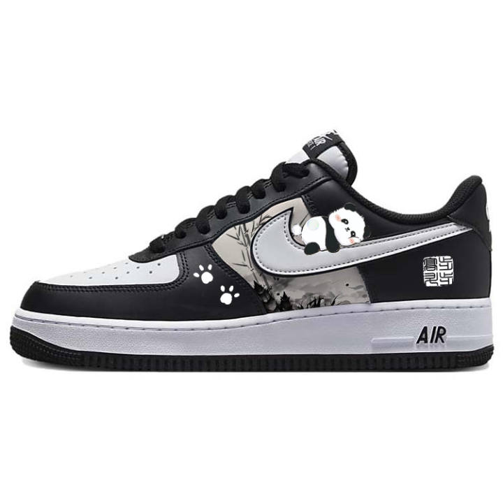 Nike Nike Air Force 1 Slip Resistant Abrasion Resistant Low top Skateboard Shoes Unisex White Black