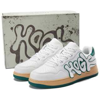 HOGK Slip Resistant, Abrasion Resistant, Height Increasing Skateboard Shoes Unisex Vanilla Butter