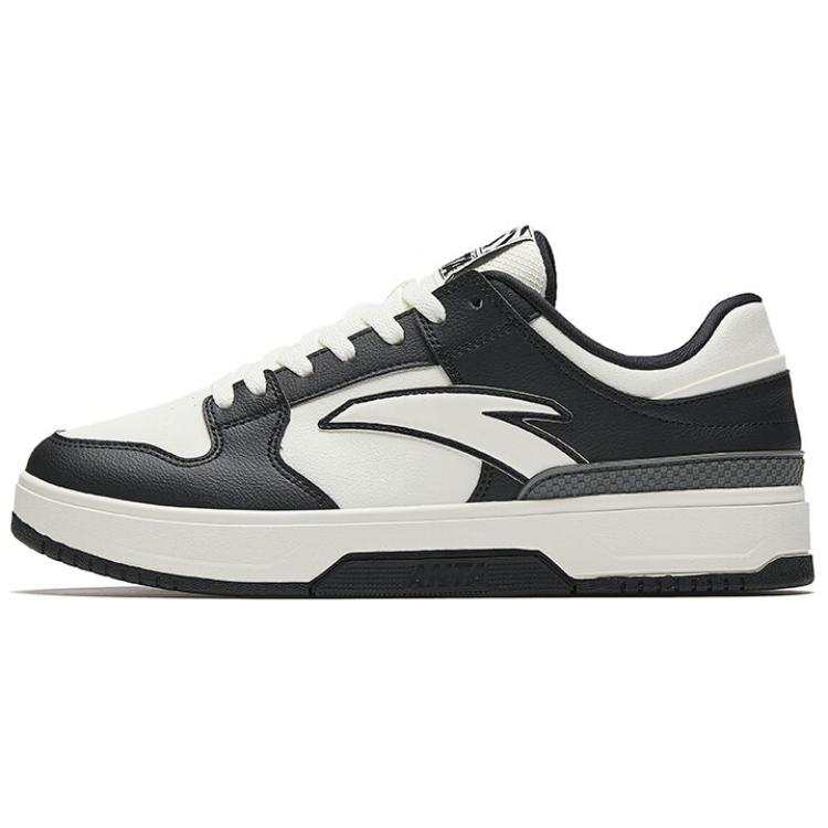 Anta Lightweight Abrasion Resistant Cushioning Balance Low top Skateboard Shoes Men's White Black