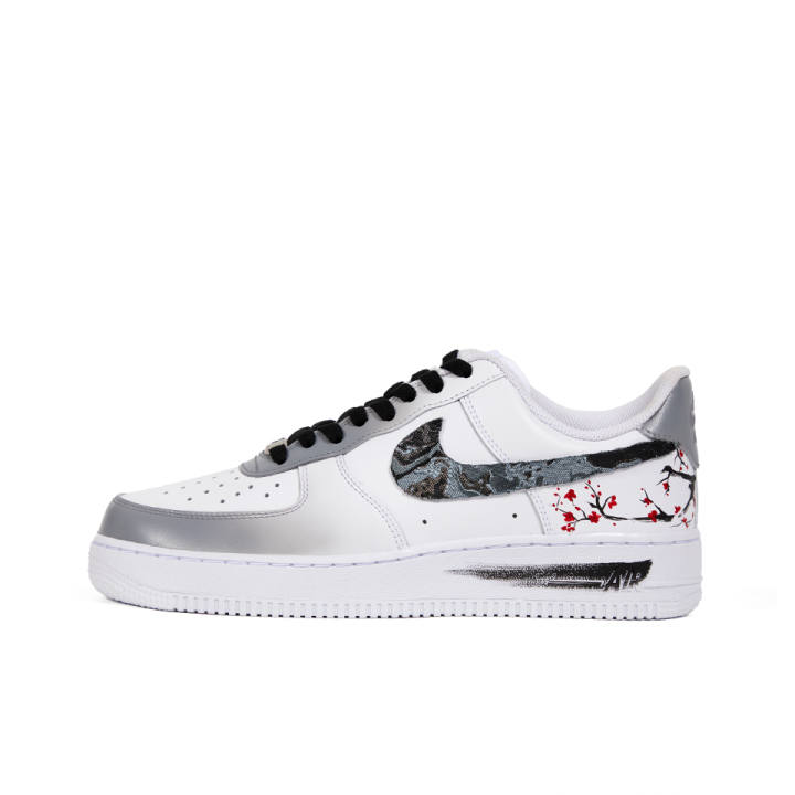Nike Nike Air Force 1 Low top Skateboard Shoes Men's Gray White