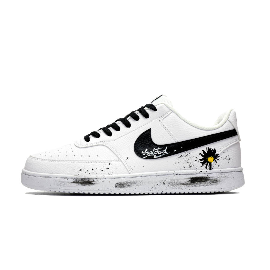 Nike Nike Court Vision 1 Low top Skateboard Shoes Unisex Black White