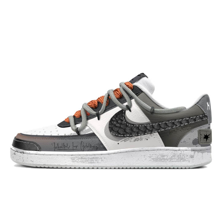 Nike Nike Court Vision 1 Freedom Panda, Phantom Crow Slip Resistant Low top Skateboard Shoes Men's Gray White