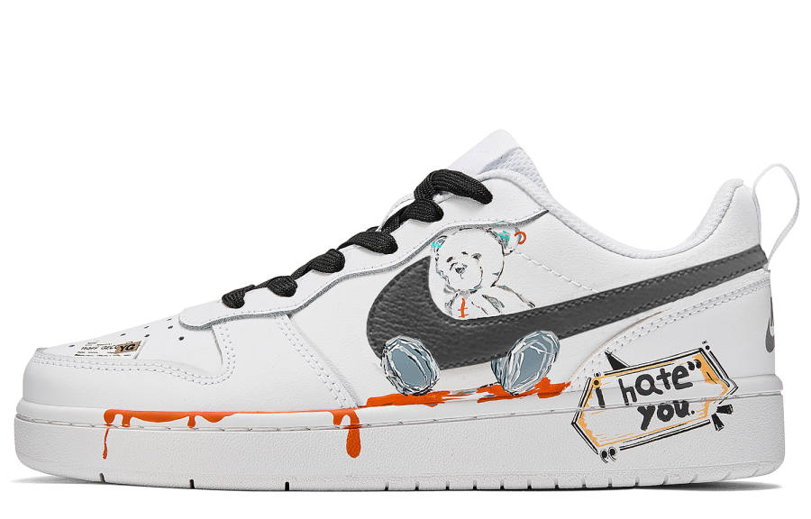 Nike Nike Court Borough Freedom Panda, Honey Pot Slip Resistant Low top Skateboard Shoes Women's Orange White
