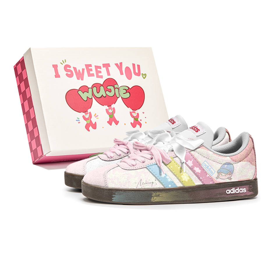 Adidas Neo VL Court 2.0 Low top Skateboard Shoes Unisex Pink Brown