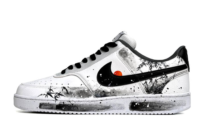 Nike Nike Court Vision 1 Low top Skateboard Shoes Men's Black White