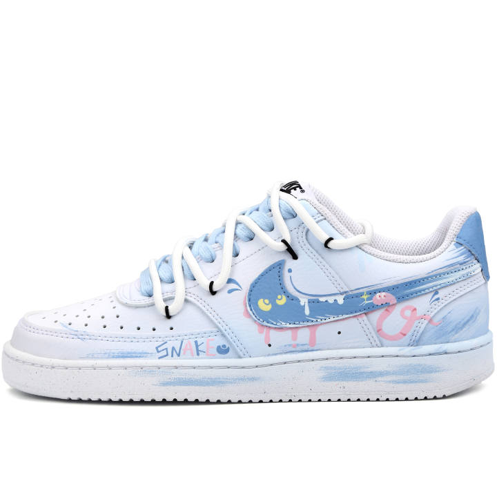 Nike Nike Court Vision Slip Resistant Abrasion Resistant Low top Skateboard Shoes Men's Dark Sky Blue