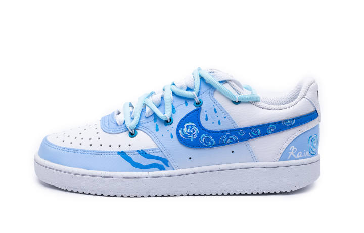 Nike Nike Court Lite Lightweight Casual Slip Resistant Abrasion Resistant Low top Skateboard Shoes Men's White Blue