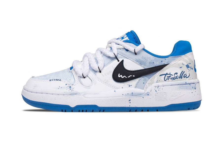 Nike Nike Full Force Nautical Chapter Wear resistant And Lightweight Low top Skateboard Shoes Men's Blue White