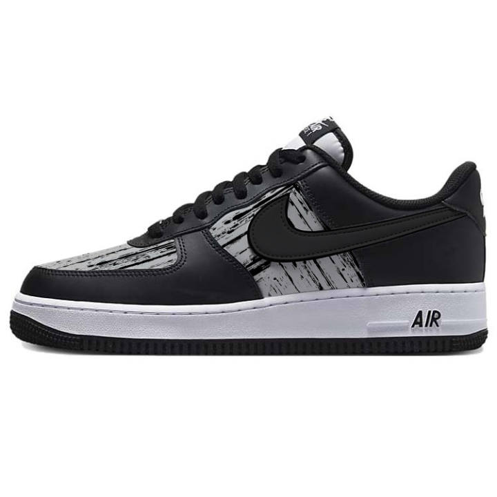Nike Nike Air Force 1 Dotted Ink Splatter, Dark Shadow Line Slip Resistant Low top Skateboard Shoes Unisex Black Gray