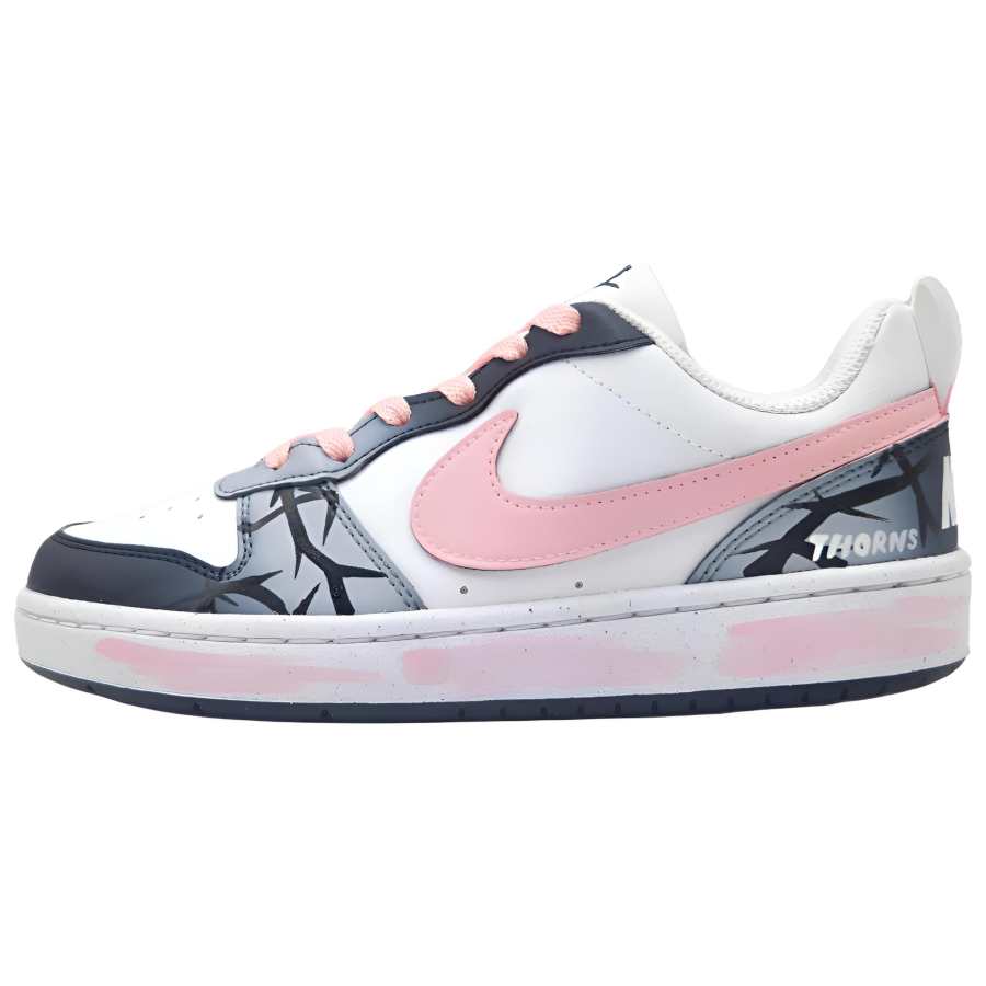 Nike Nike Court Borough Thorn Kiss Abrasion Resistant Abrasion Resistant Low top Skateboard Shoes Women's White Black Pink