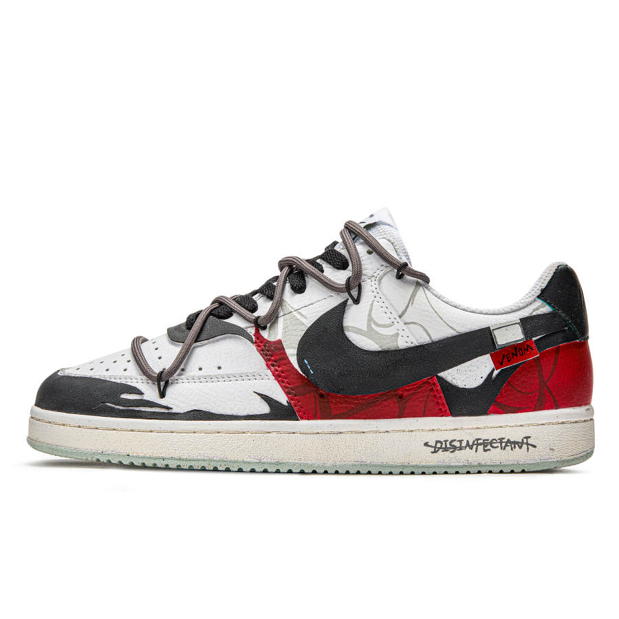 Nike Nike Court Vision 1 Freedom Panda, Black Red Venom Slip Resistant Low top Skateboard Shoes Men's Red Black